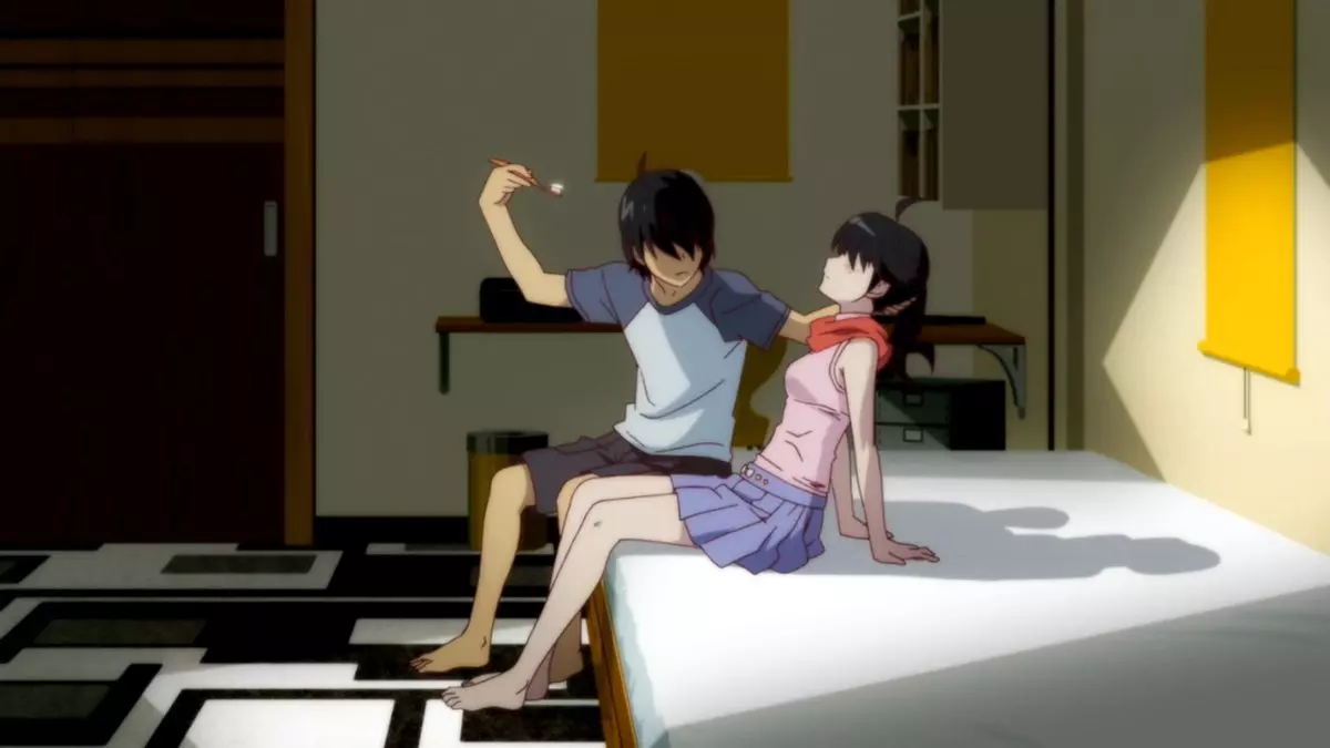 escena lavar dientes monogatari lavado de dientes monogatari series