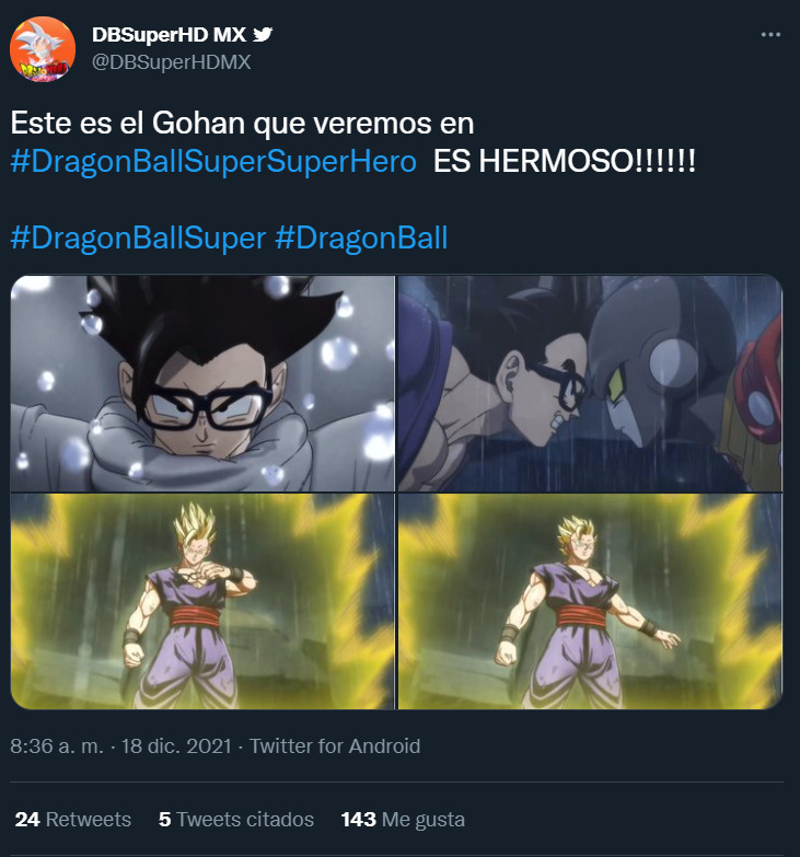 tweet sobre gohan tweet sobre gohan